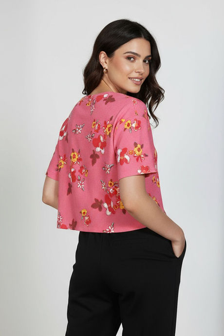 Zivame Knit Cotton Loungewear Top - Flowering Ginger — image 2